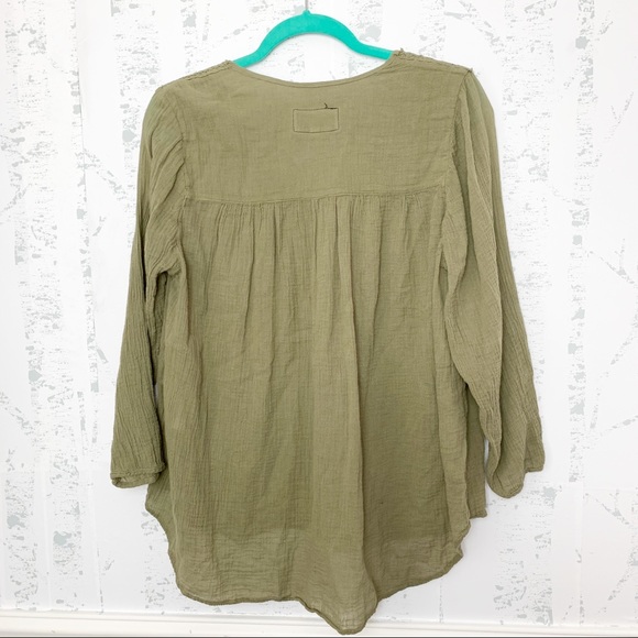 Current/Elliott The Picnic Shirt in Dusky Green - Picture 4 of 8